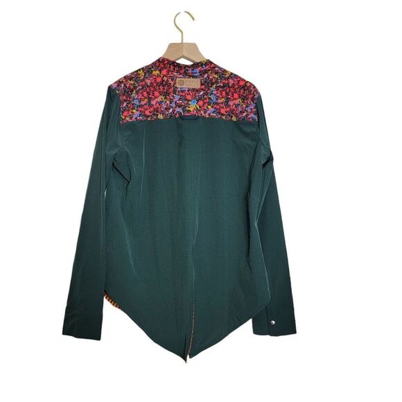 Without Walls Jacket Size Small Floral Snap Button Up Green - Picture 3 of 7